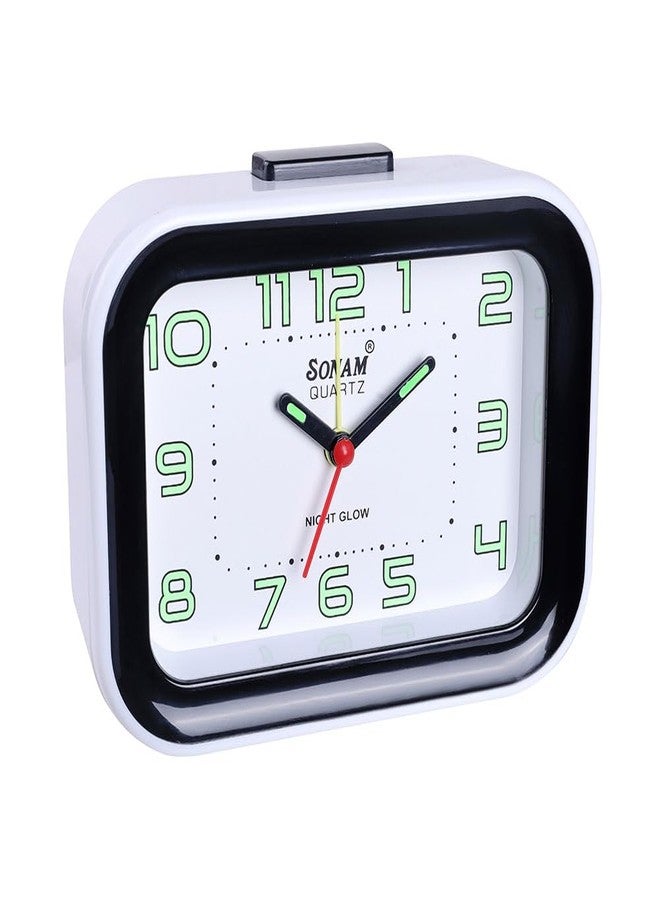 Sonam Table Clock Alarm Clock for Students 1 Year Warranty, 14x10 cm (Black) - Image 3